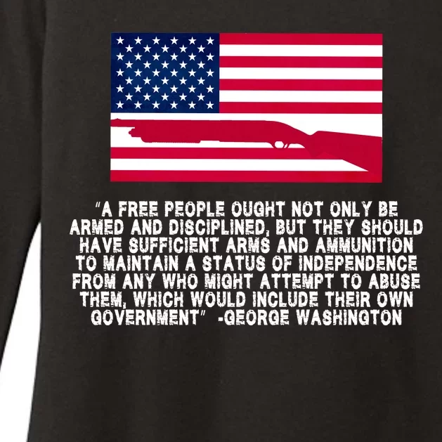 Patriotic Quote George Washington Womens CVC Long Sleeve Shirt