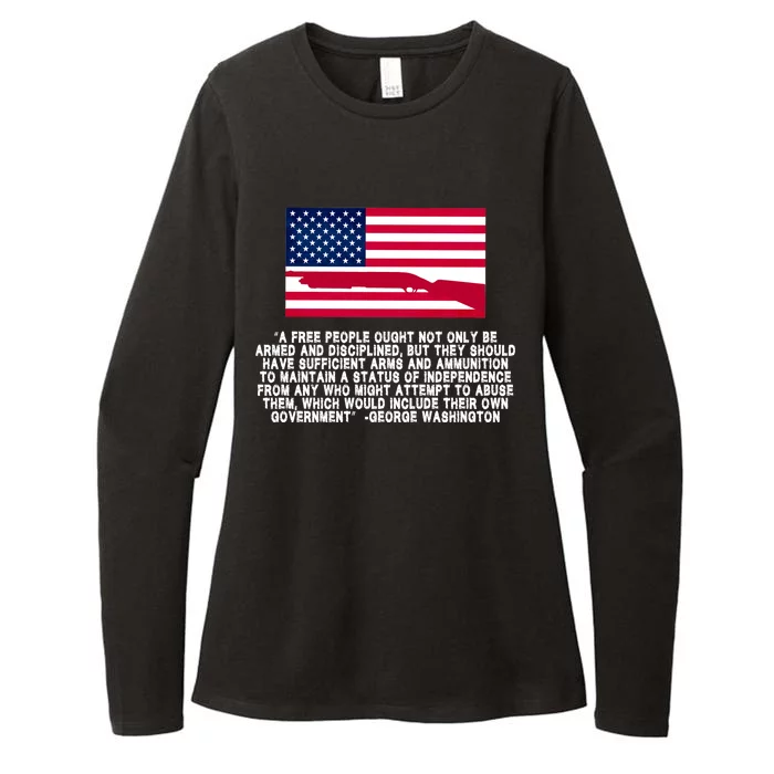 Patriotic Quote George Washington Womens CVC Long Sleeve Shirt