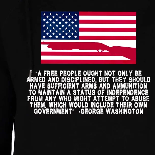 Patriotic Quote George Washington Womens Funnel Neck Pullover Hood