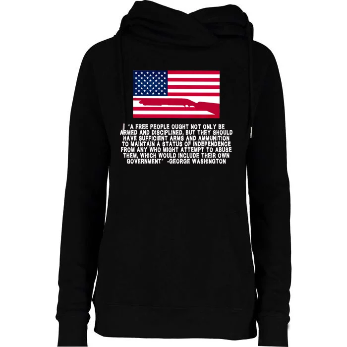 Patriotic Quote George Washington Womens Funnel Neck Pullover Hood