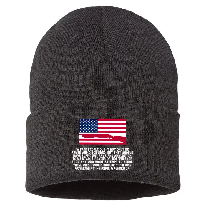 Patriotic Quote George Washington Sustainable Knit Beanie