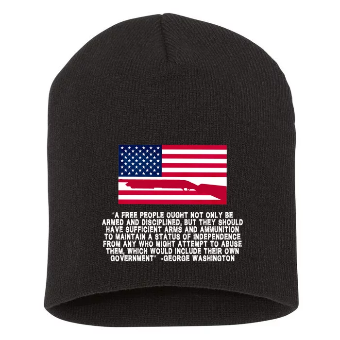 Patriotic Quote George Washington Short Acrylic Beanie