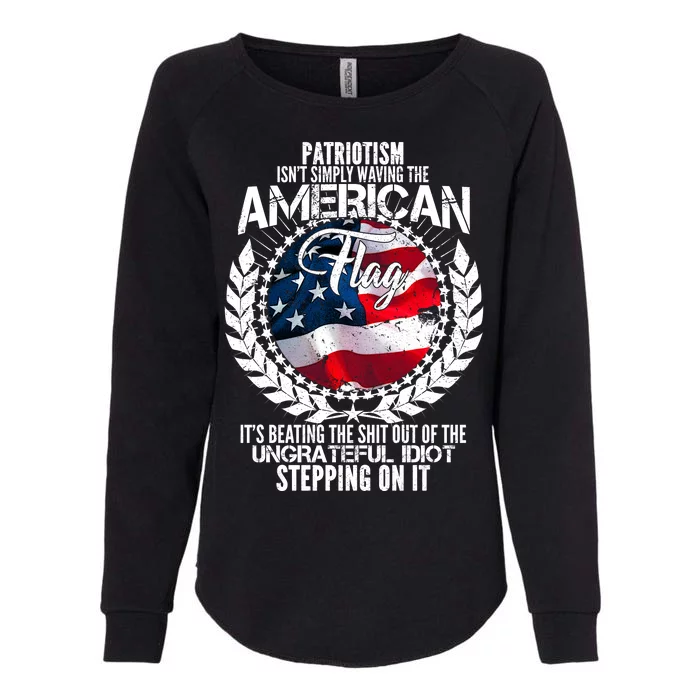 Patriotism American Flag Womens California Wash Sweatshirt