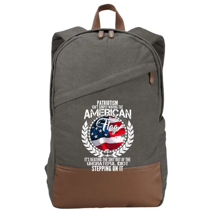 Patriotism American Flag Cotton Canvas Backpack