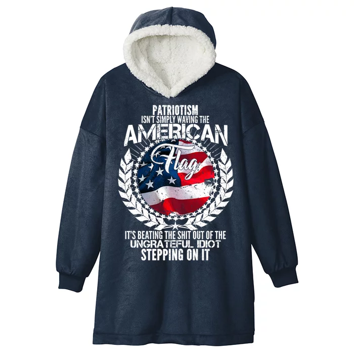 Patriotism American Flag Hooded Wearable Blanket