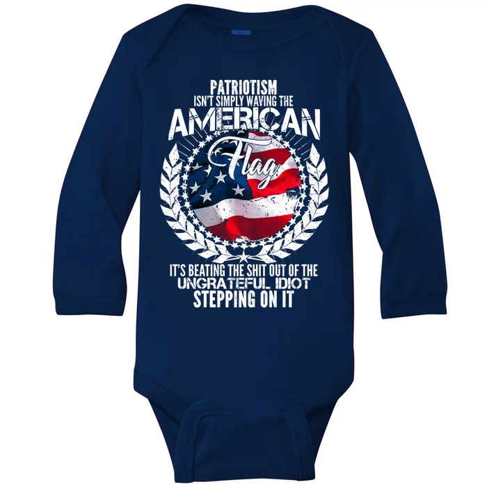 Patriotism American Flag Baby Long Sleeve Bodysuit