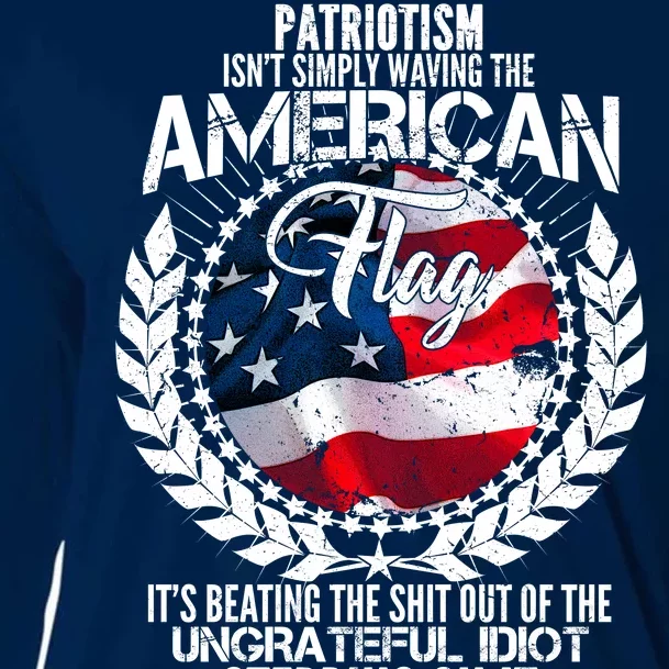 Patriotism American Flag Cooling Performance Long Sleeve Crew