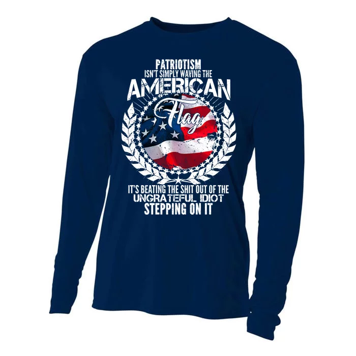 Patriotism American Flag Cooling Performance Long Sleeve Crew