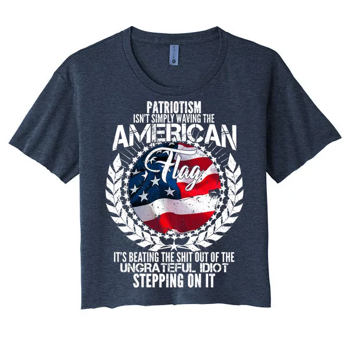 Patriotism American Flag Women's Crop Top Tee