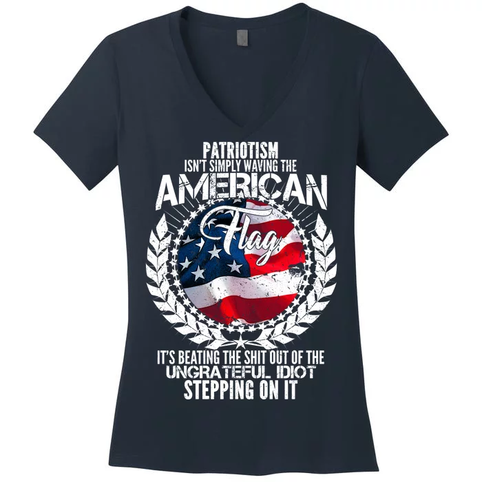 Patriotism American Flag Women's V-Neck T-Shirt