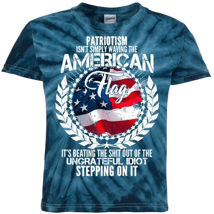 Patriotism American Flag Kids Tie-Dye T-Shirt