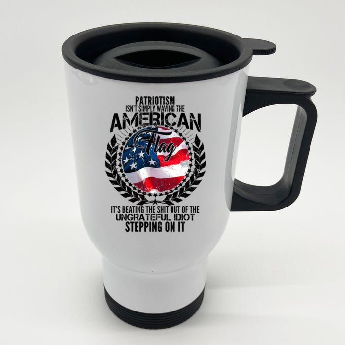 Patriotism American Flag Front & Back Stainless Steel Travel Mug