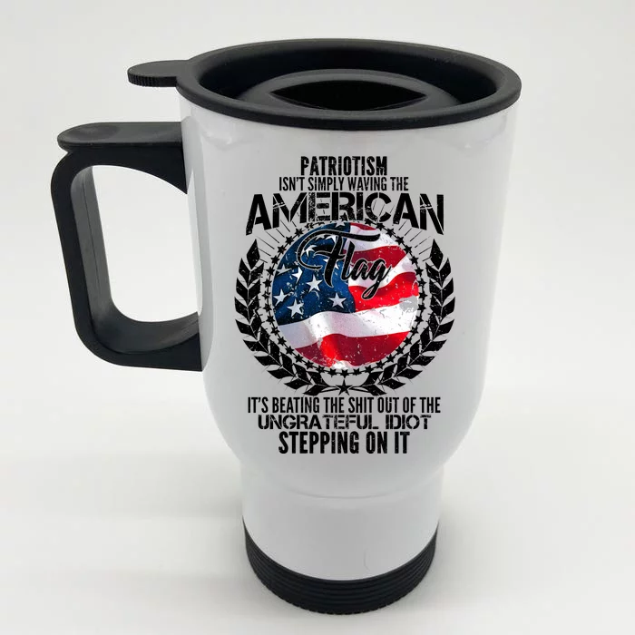 Patriotism American Flag Front & Back Stainless Steel Travel Mug