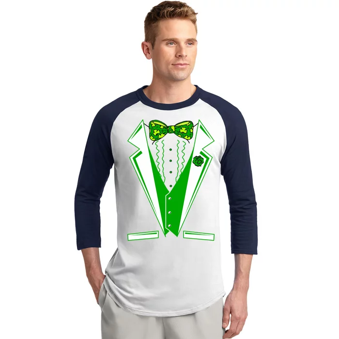 Patty Party Tuxedo Tux St Patrick's Day Baseball Sleeve Shirt