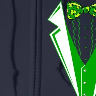 Patty Party Tuxedo Tux St Patrick's Day Full Zip Hoodie