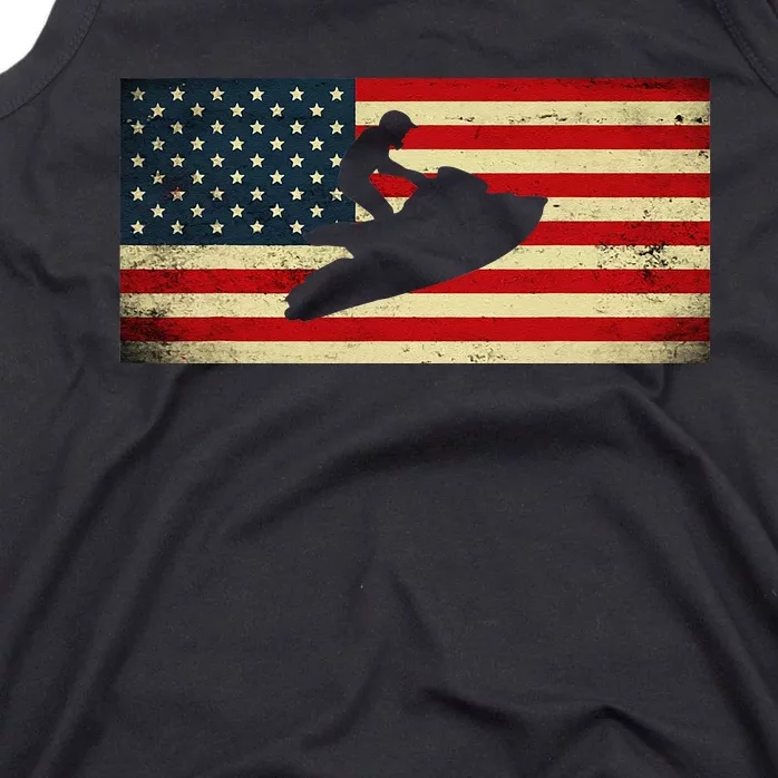 Patriotic American USA Flag Jet Skiing Jet Ski Lover Tank Top