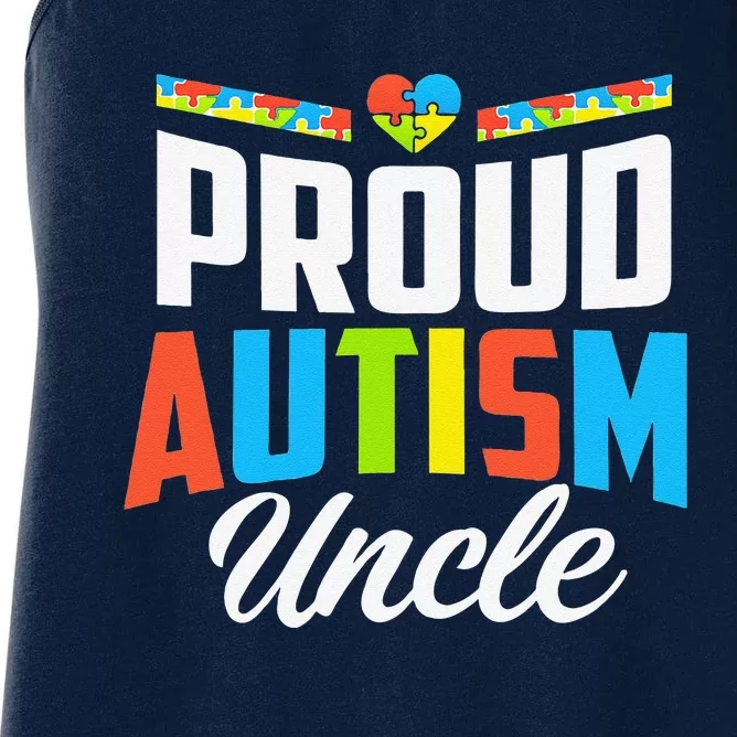 Proud Autism Uncle Awareness Support Women's Racerback Tank