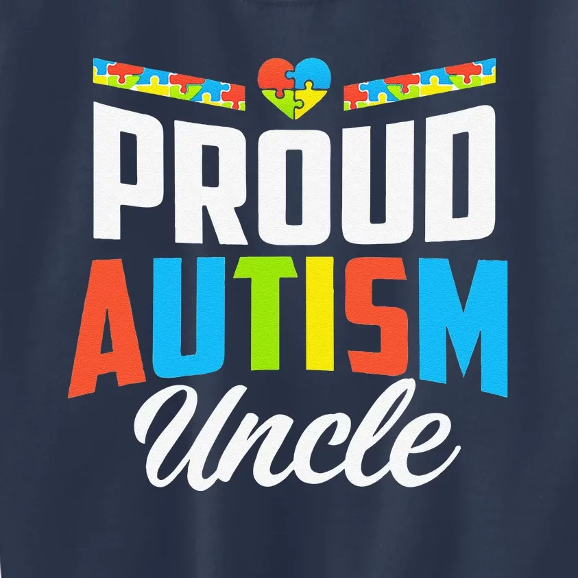 Proud Autism Uncle Awareness Support Kids Sweatshirt