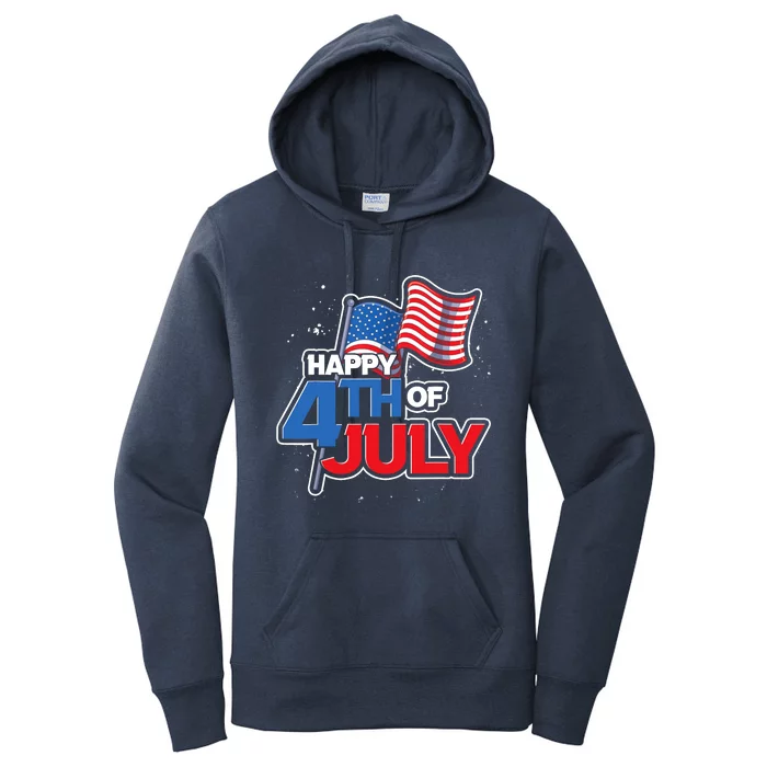 Proud American United States US Flag Happy 4th Of July Women's Pullover Hoodie