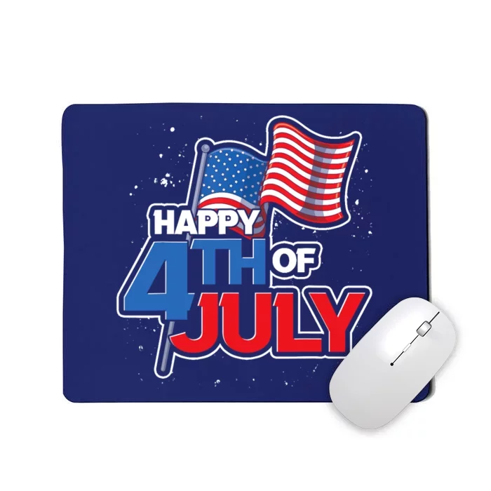 Proud American United States US Flag Happy 4th Of July Mousepad