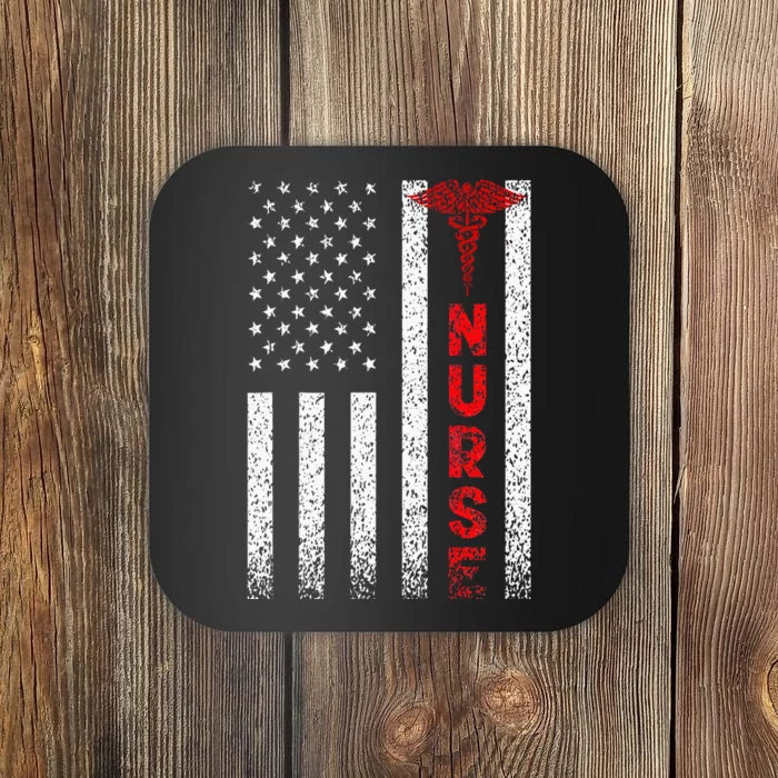 Patriotic American USA Flag Registered Nurse Coaster