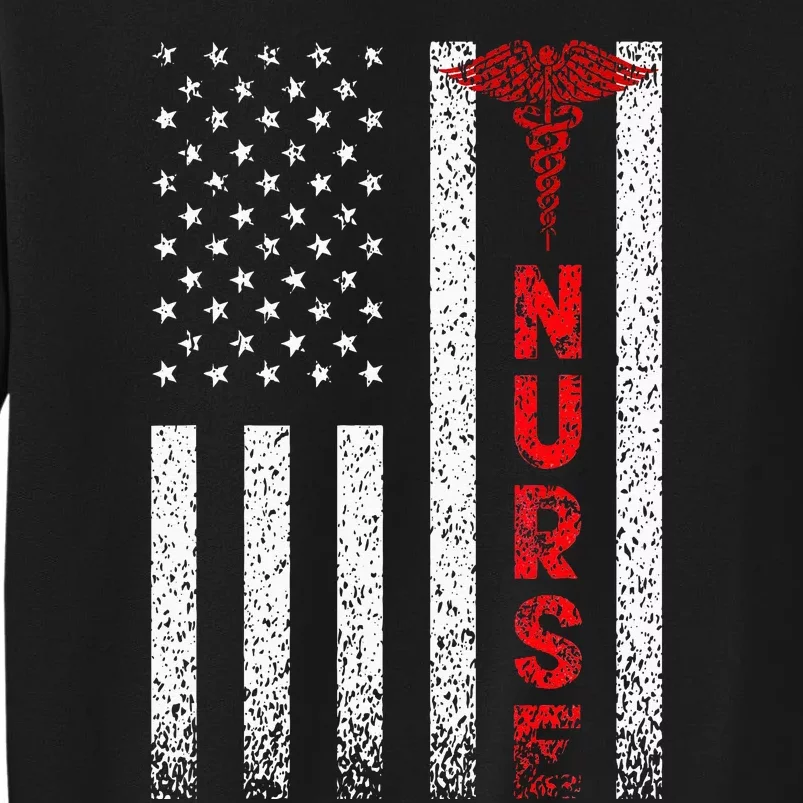 Patriotic American USA Flag Registered Nurse Tall Sweatshirt