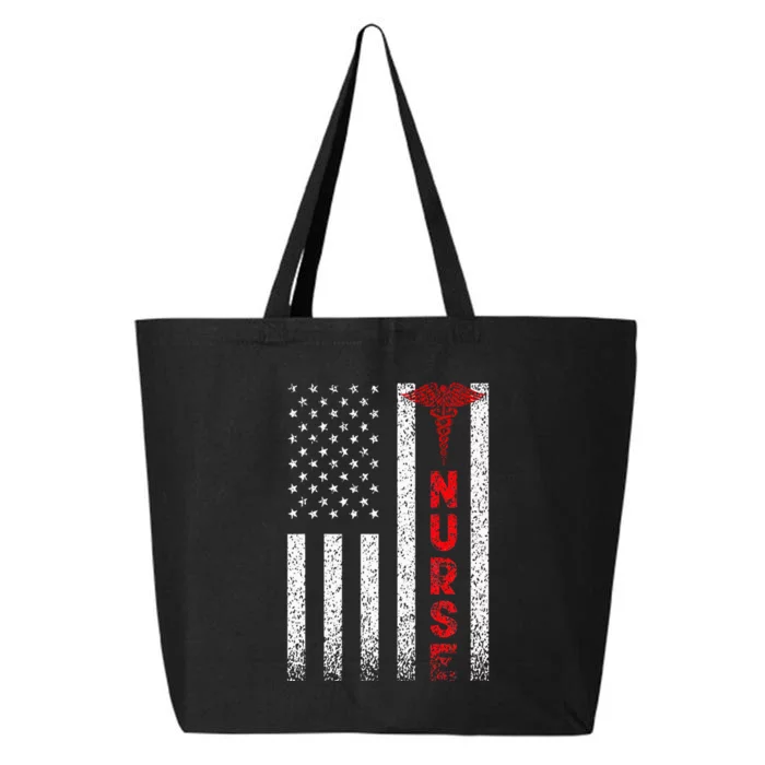 Patriotic American USA Flag Registered Nurse 25L Jumbo Tote