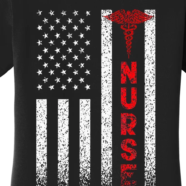 Patriotic American USA Flag Registered Nurse Women's T-Shirt