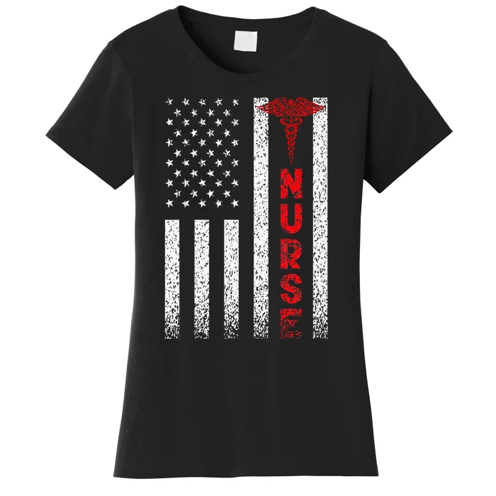 Patriotic American USA Flag Registered Nurse Women's T-Shirt