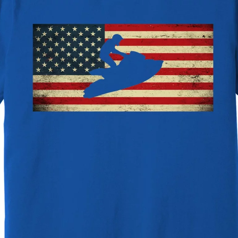 Patriotic American Usa Flag Jet Skiing Jet Ski Lover Gift Premium T-Shirt