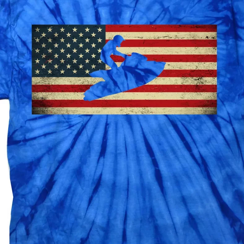 Patriotic American Usa Flag Jet Skiing Jet Ski Lover Gift Tie-Dye T-Shirt