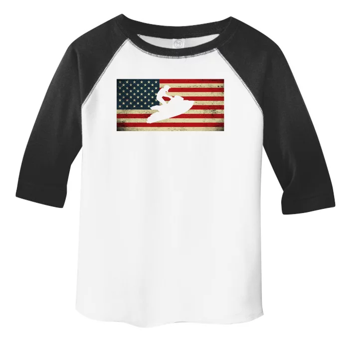 Patriotic American Usa Flag Jet Skiing Jet Ski Lover Gift Toddler Fine Jersey T-Shirt