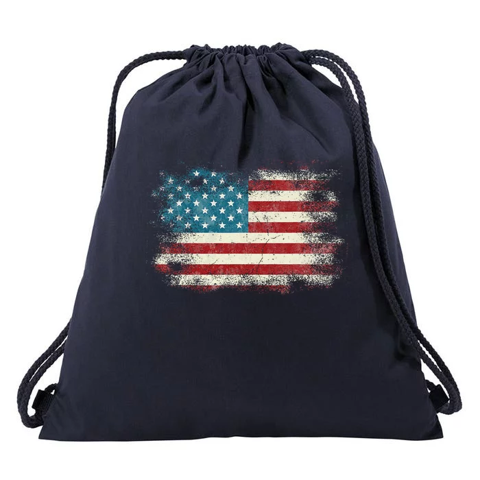 Patriotic American Usa Flag Drawstring Bag