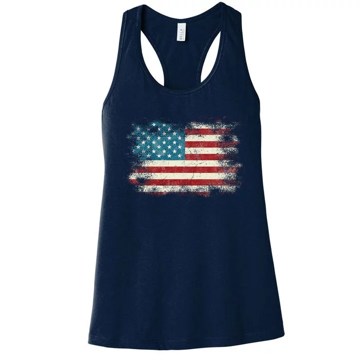 Patriotic American Usa Flag Women's Racerback Tank