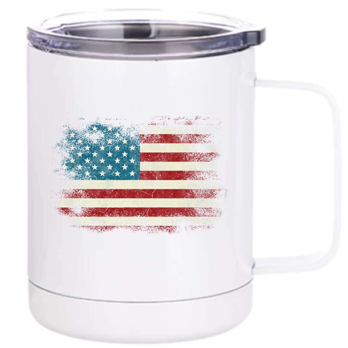 Patriotic American Usa Flag Front & Back 12oz Stainless Steel Tumbler Cup