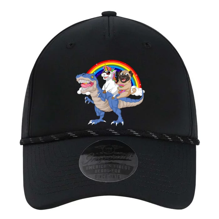 Pug And Unicorn Riding Dinosaur Performance The Dyno Cap