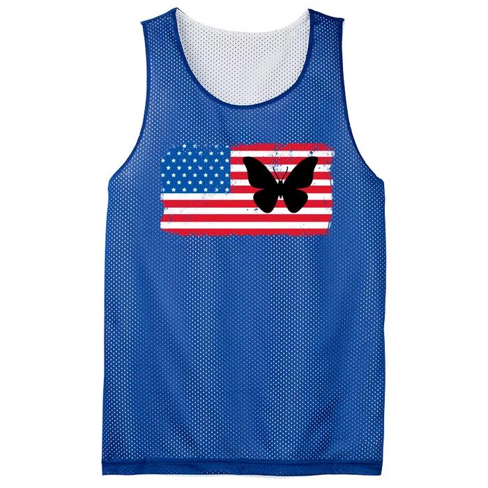 Patriotic American Usa Flag Butterfly Great Gift 4th Of July Flag Cool Gift Mesh Reversible Basketball Jersey Tank