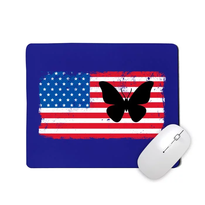 Patriotic American Usa Flag Butterfly Great Gift 4th Of July Flag Cool Gift Mousepad