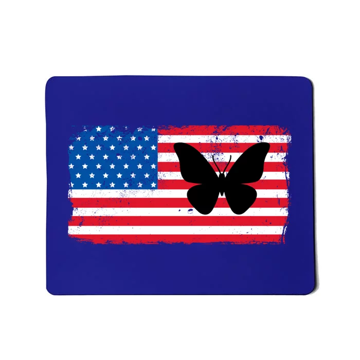 Patriotic American Usa Flag Butterfly Great Gift 4th Of July Flag Cool Gift Mousepad