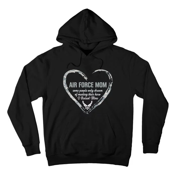 Proud American USAF Mom Woman Proud Mom Heart Military Mom Tall Hoodie