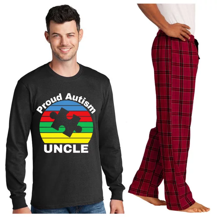 Proud Autism Uncle Autism Awareness Cute Gift Long Sleeve Pajama Set