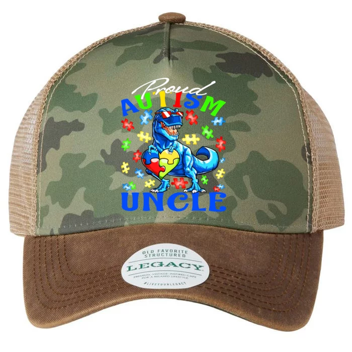 Proud Autism Uncle Dinosaur Autism Awareness Cool Gift Legacy Tie Dye Trucker Hat