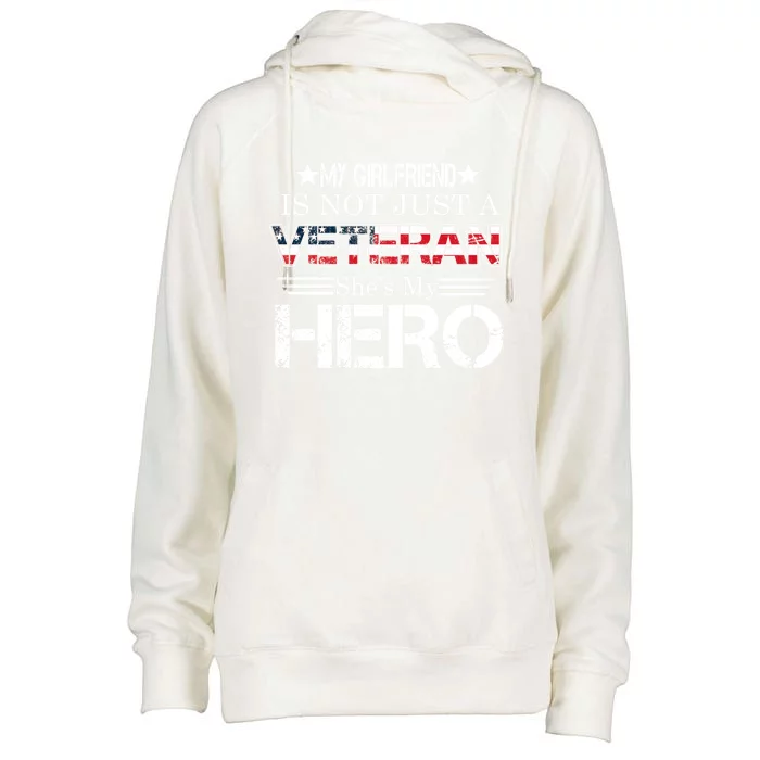 Proud Army Veteran Support My Friend Us Veteran My Hero Gift Womens Funnel Neck Pullover Hood