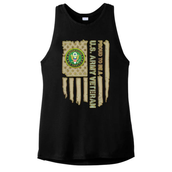 Proud Army Veteran Ladies Tri-Blend Wicking Tank