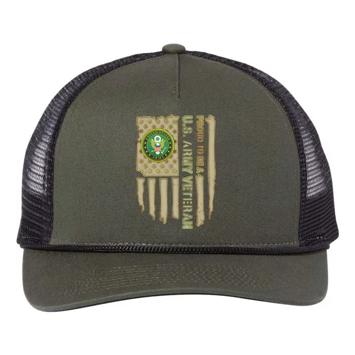 Proud Army Veteran Retro Rope Trucker Hat Cap