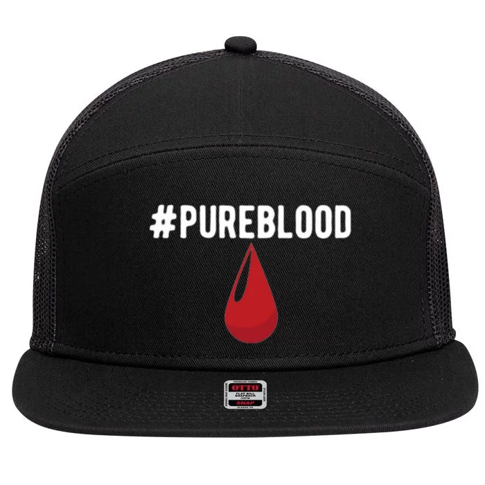 Pureblood Anti Vaccine 7 Panel Mesh Trucker Snapback Hat