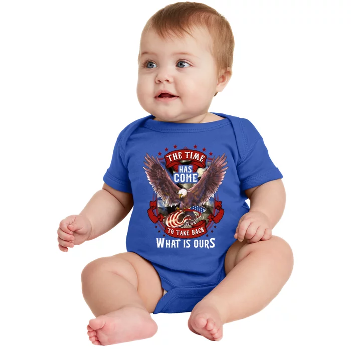 Proud American Vet Take Our Country Back Usa Flag Freedom Cute Gift Baby Bodysuit