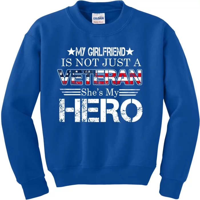 Proud Army Veteran Support My Friend Us Veteran My Hero Cool Gift Kids Sweatshirt