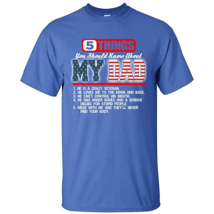 Proud American Veteran Dad Cute Gift Military Dad Gift Tall T-Shirt