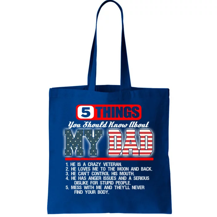 Proud American Veteran Dad Cute Gift Military Dad Gift Tote Bag